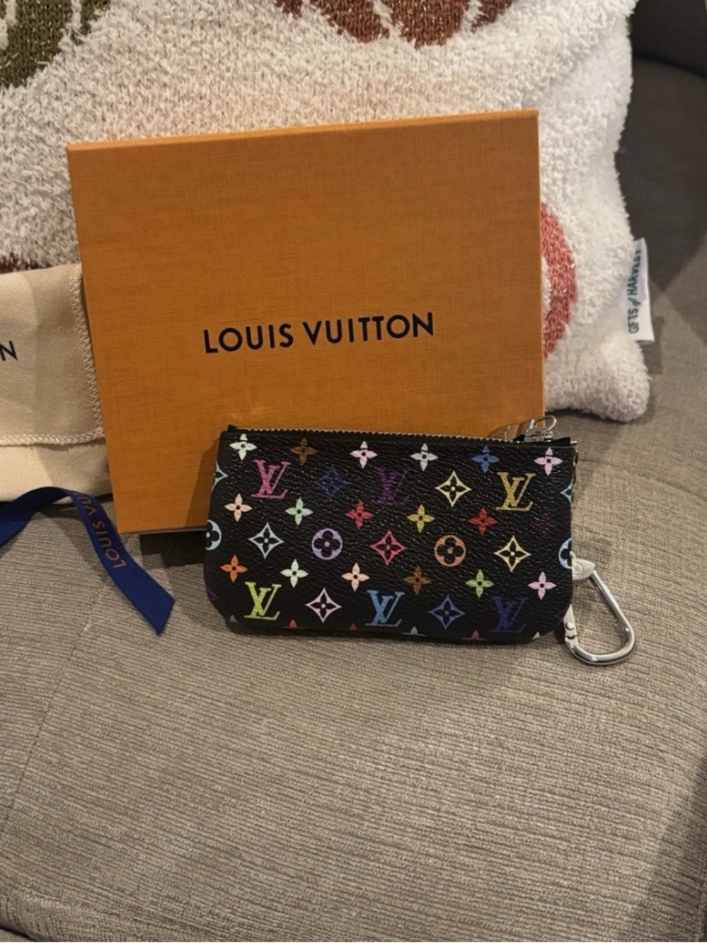 NEW! AUTHENTIC Louis Vuitton X Murakami Multicolor Monogram Key Cles Card Pouch